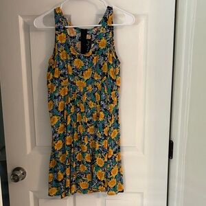 All That Jazz Black Floral Sundress with Yellow & Blue Blooms